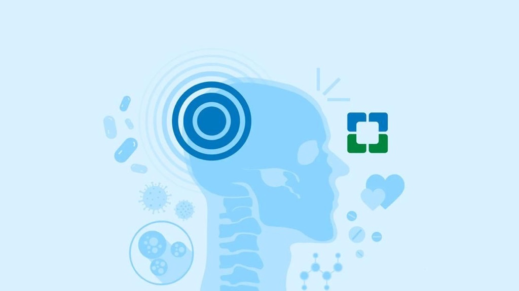 Illustration of dehydration's effects on the body and brain — headache, fatigue, and fluid and electrolyte imbalance