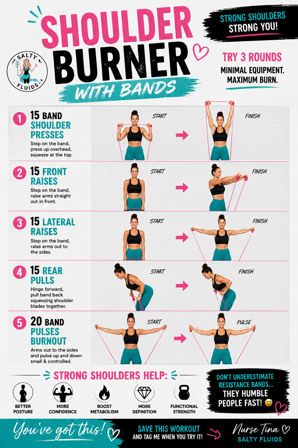 Shoulder Burner with Bands — Nurse Tina's resistance band workout guide